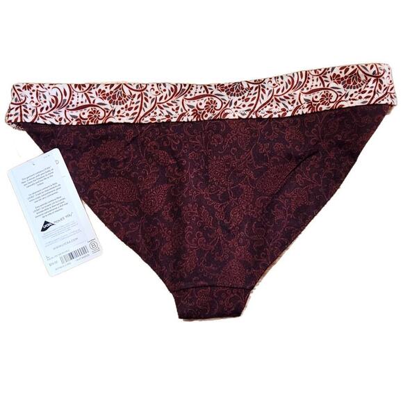 Athleta Bikini Bottom Aqualuxe Batik Mid Rise Women's Size Small Vacation Pool - Picture 2 of 4